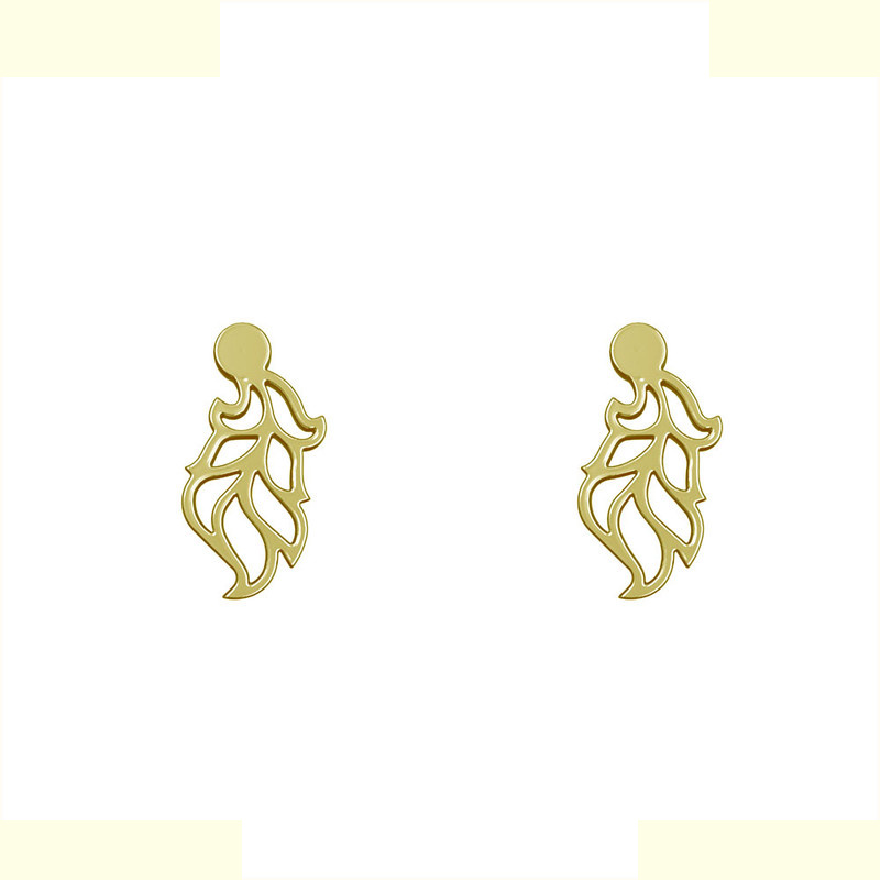 گوشواره طلا 18 عیار زنانه مدوپد مدل برگ کد GA1-10435