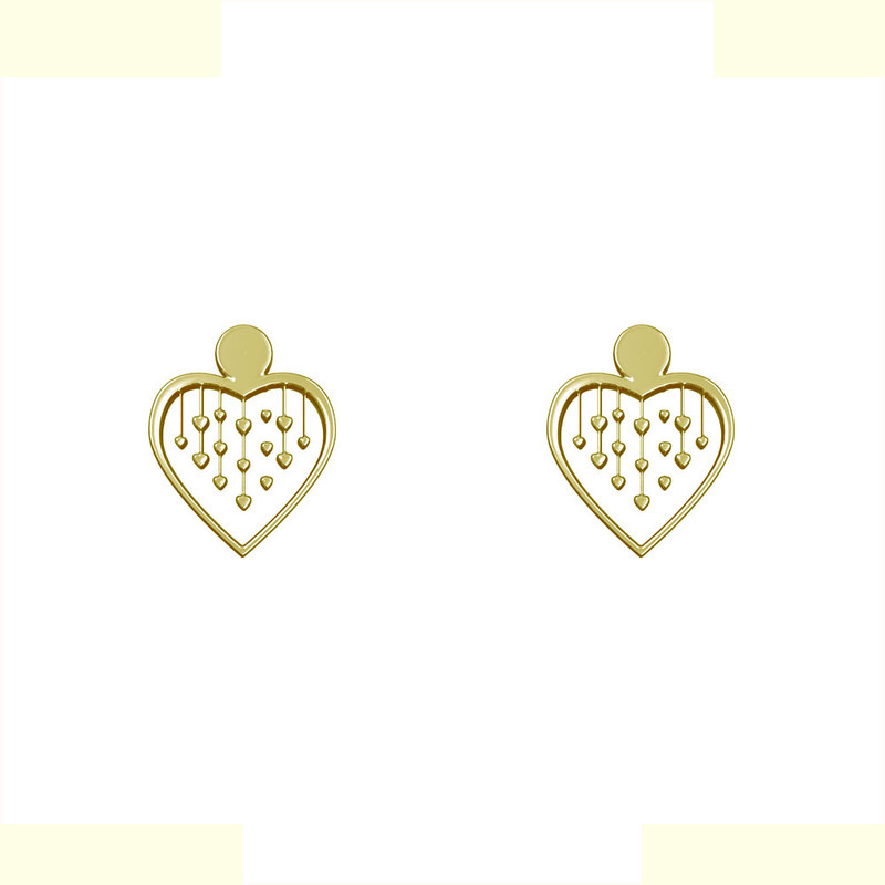 گوشواره طلا 18 عیار زنانه مدوپد مدل قلب کد GA1-10450 گوشواره طلا 18 عیار زنانه مدوپد مدل قلب کد GA1-10450