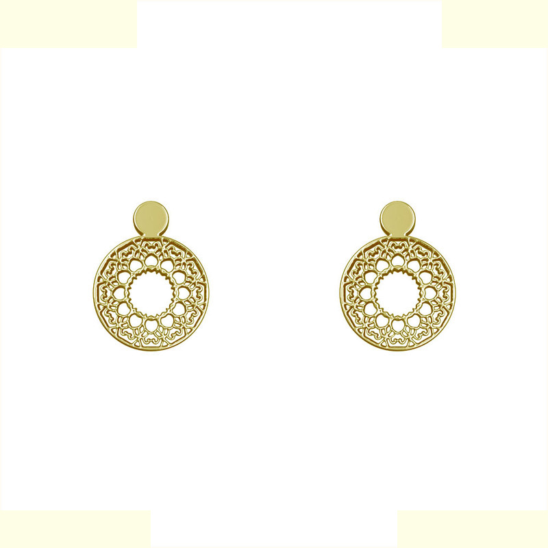 گوشواره طلا 18 عیار زنانه مدوپد مدل دایره اسلیمی کد GA1-10466 گوشواره طلا 18 عیار زنانه مدوپد مدل دایره اسلیمی کد GA1-10466
