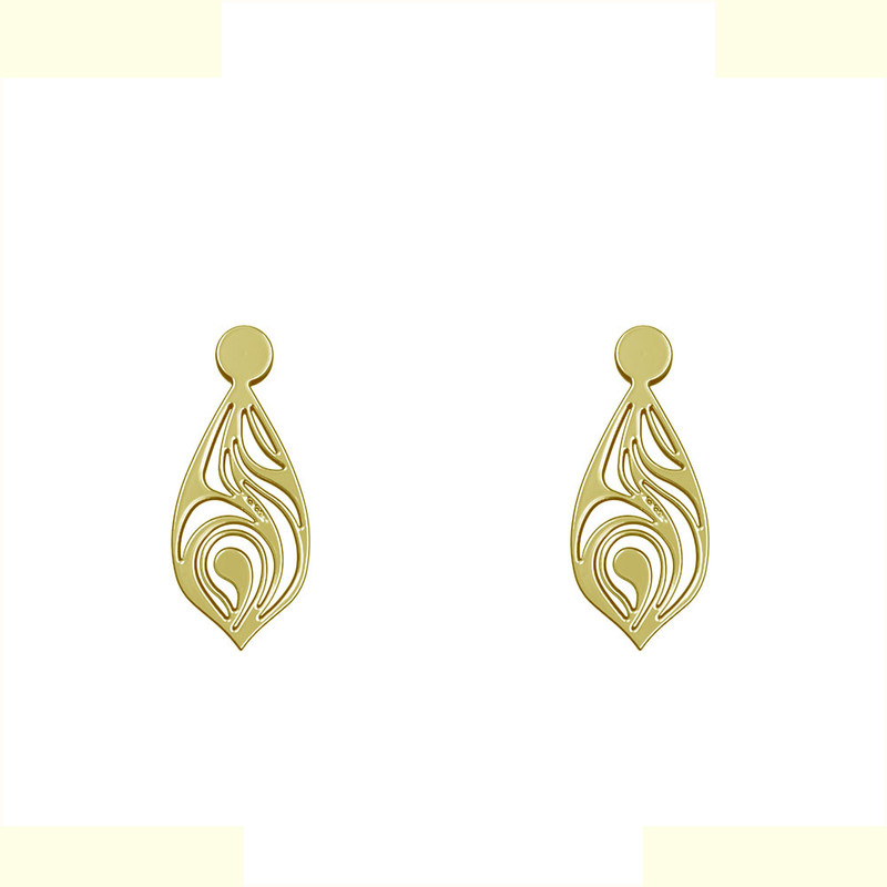 گوشواره طلا 18 عیار زنانه مدوپد مدل اشک کد GA1-10484