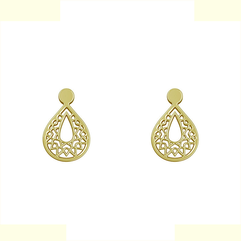 گوشواره طلا 18 عیار زنانه مدوپد مدل اشک اسلیمی کد GA1-10565 گوشواره طلا 18 عیار زنانه مدوپد مدل اشک اسلیمی کد GA1-10565