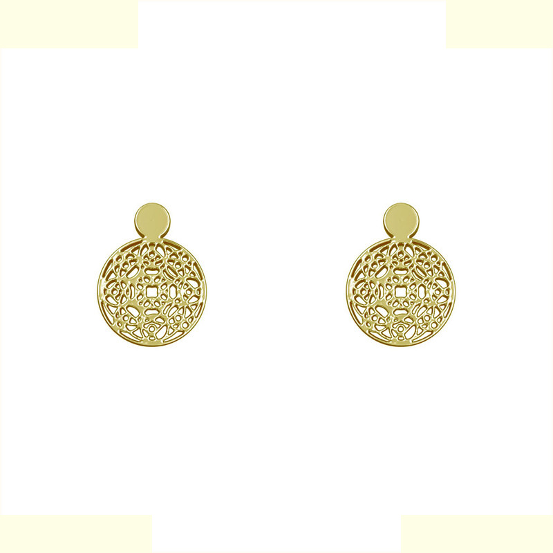 گوشواره طلا 18 عیار زنانه مدوپد مدل دایره اسلیمی کد GA1-10601 گوشواره طلا 18 عیار زنانه مدوپد مدل دایره اسلیمی کد GA1-10601