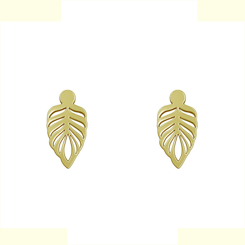 گوشواره طلا 18 عیار زنانه مدوپد مدل برگ کد GA1-10711