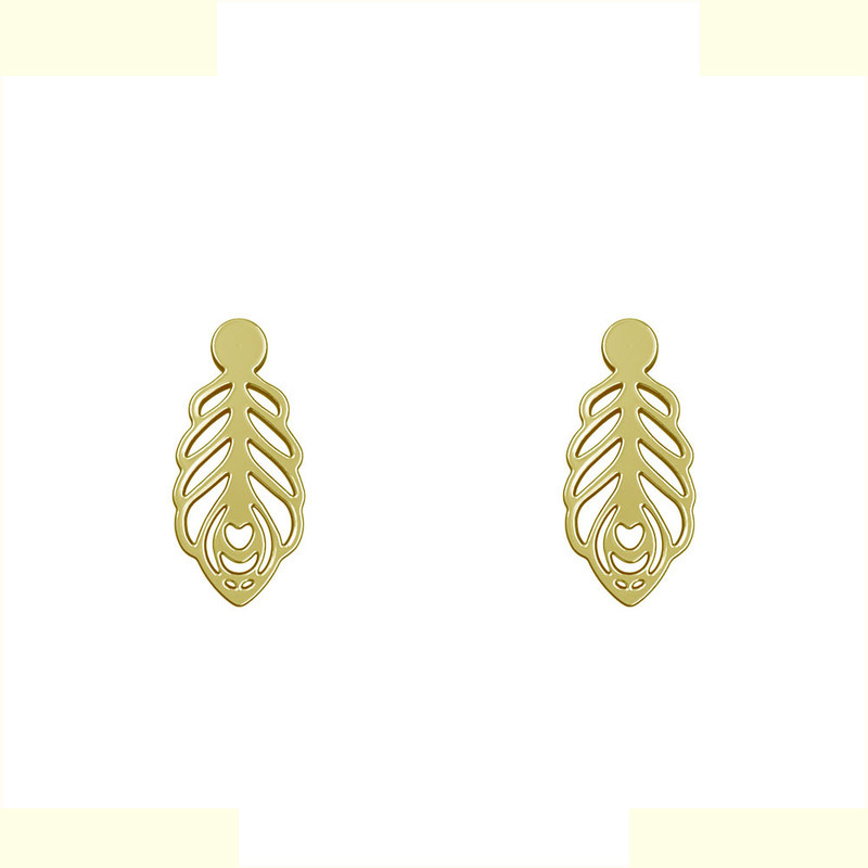 گوشواره طلا 18 عیار زنانه مدوپد مدل هندسی کد GA1-10716