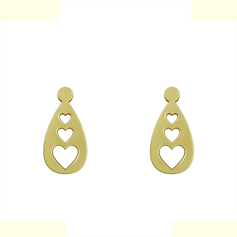 گوشواره طلا 18 عیار زنانه مدوپد مدل اشک و قلب کد GA1-10750