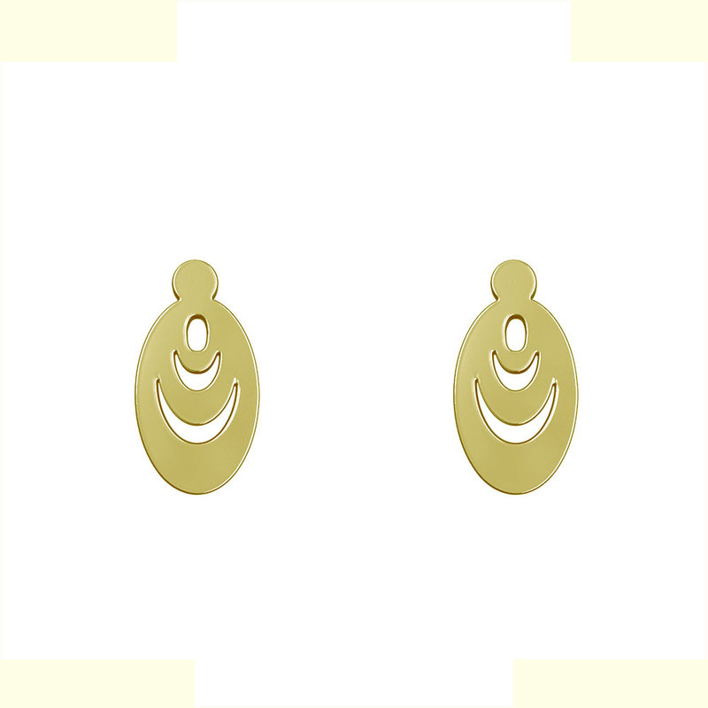 گوشواره طلا 18 عیار زنانه مدوپد مدل بیضی کد GA1-10786