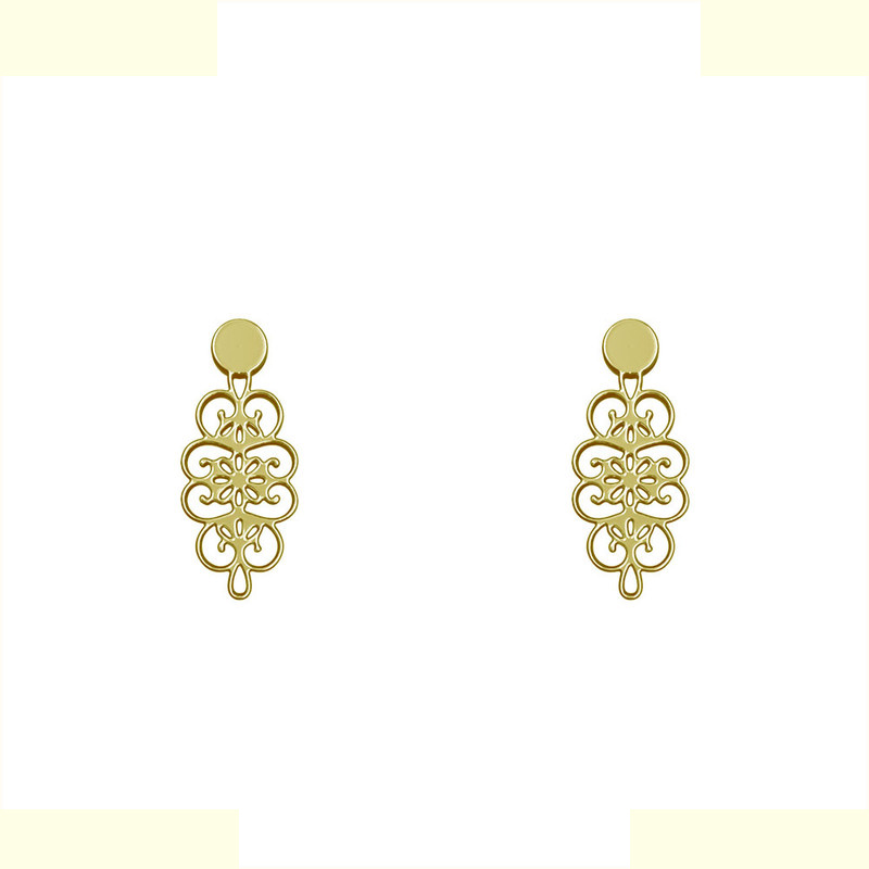 گوشواره طلا 18 عیار زنانه مدوپد مدل اسلیمی کد GA1-10803