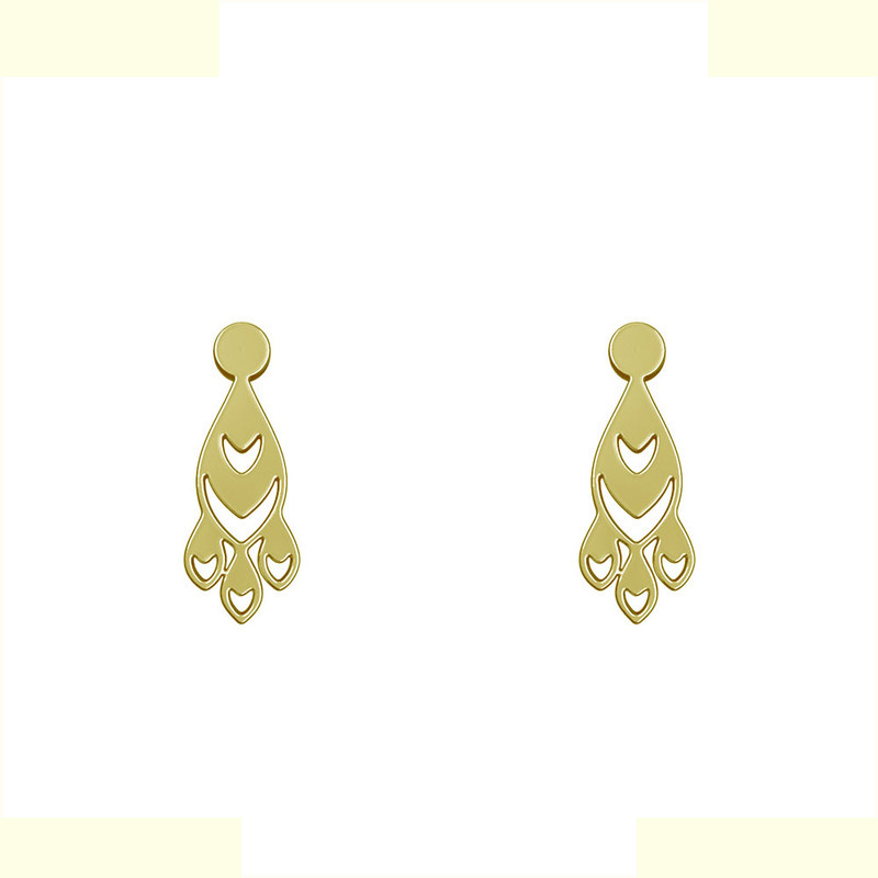 گوشواره طلا 18 عیار زنانه مدوپد مدل اسلیمی کد GA1-10837