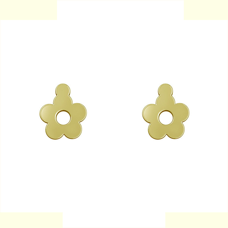 گوشواره طلا 18 عیار زنانه مدوپد مدل گل کد GA1-10917