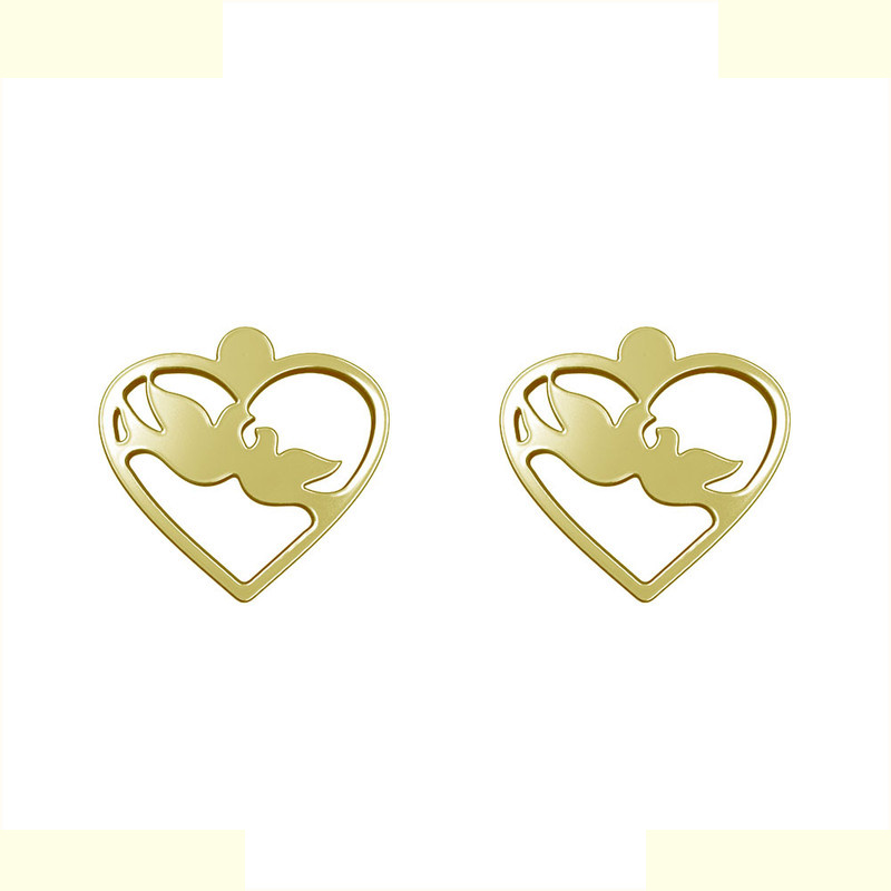 گوشواره طلا 18 عیار زنانه مدوپد مدل قلب و پرنده کد GA1-11048 گوشواره طلا 18 عیار زنانه مدوپد مدل قلب و پرنده کد GA1-11048