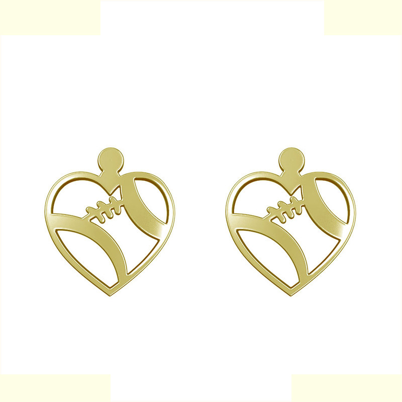 گوشواره طلا 18 عیار زنانه مدوپد مدل قلب کد GA1-11177