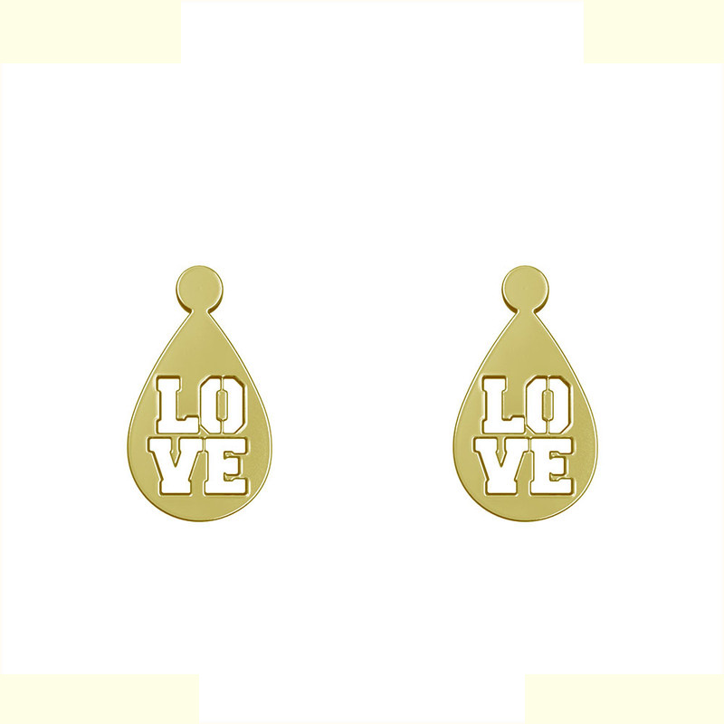 گوشواره طلا 18 عیار زنانه مدوپد مدل love کد GA1-11202 گوشواره طلا 18 عیار زنانه مدوپد مدل love کد GA1-11202