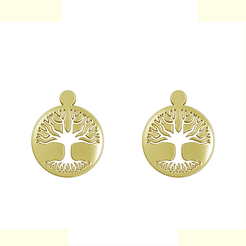 گوشواره طلا 18 عیار زنانه مدوپد مدل درخت کد GA1-11211 گوشواره طلا 18 عیار زنانه مدوپد مدل درخت کد GA1-11211