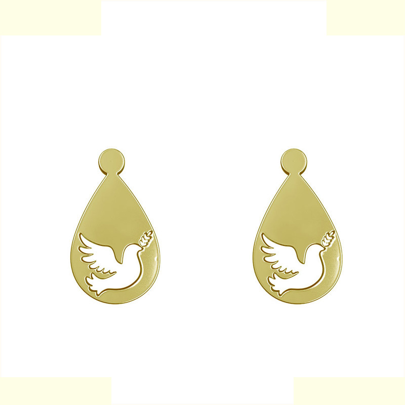 گوشواره طلا 18 عیار زنانه مدوپد مدل پرنده کد GA1-11216