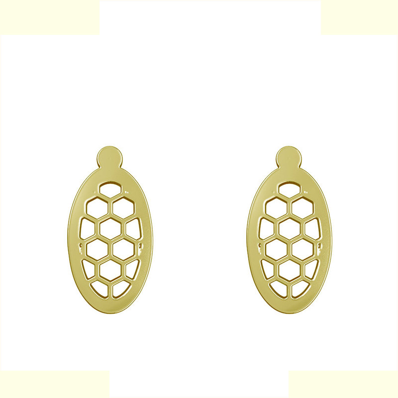 گوشواره طلا 18 عیار زنانه مدوپد مدل بیضی کد GA1-11268