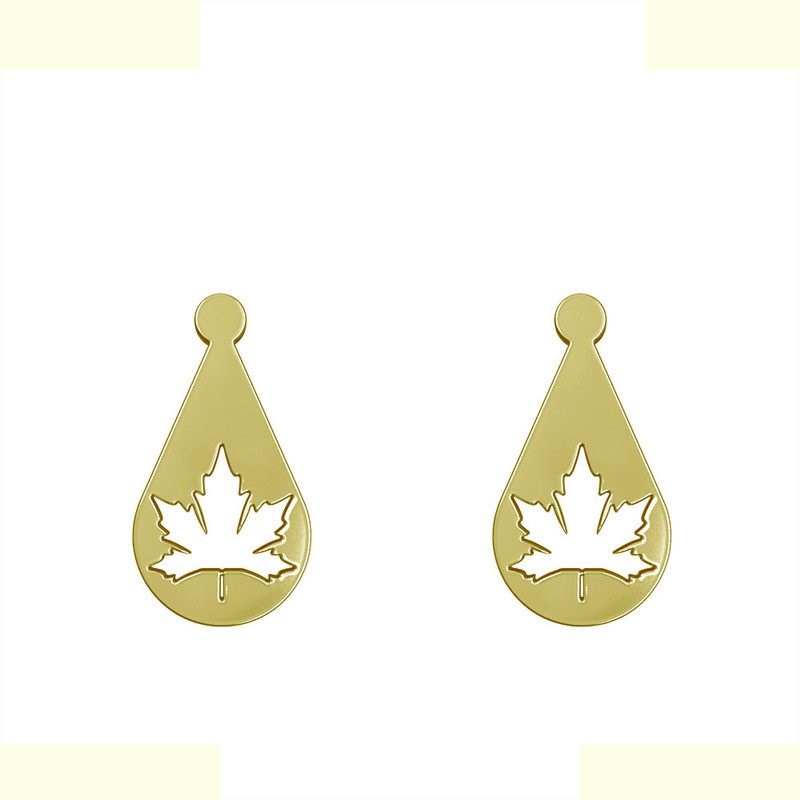 گوشواره طلا 18 عیار زنانه مدوپد مدل برگ کد GA1-11283