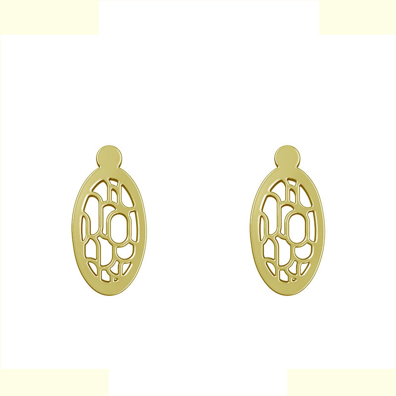 گوشواره طلا 18 عیار زنانه مدوپد مدل بیضی کد GA1-11291