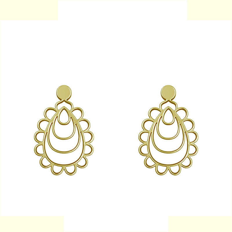 گوشواره طلا 18 عیار زنانه مدوپد مدل اسلیمی کد GA1-11344