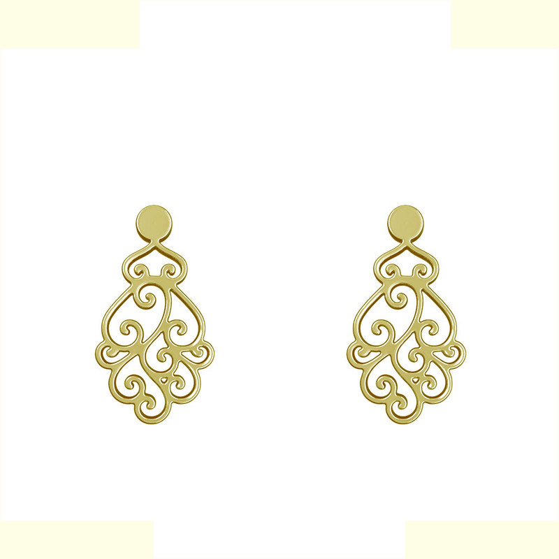 گوشواره طلا 18 عیار زنانه مدوپد مدل اسلیمی کد GA1-11345