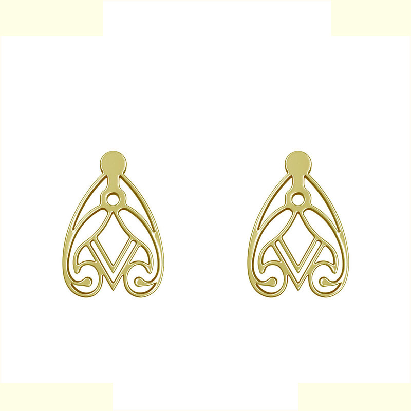 گوشواره طلا 18 عیار زنانه مدوپد مدل اسلیمی کد GA1-11350