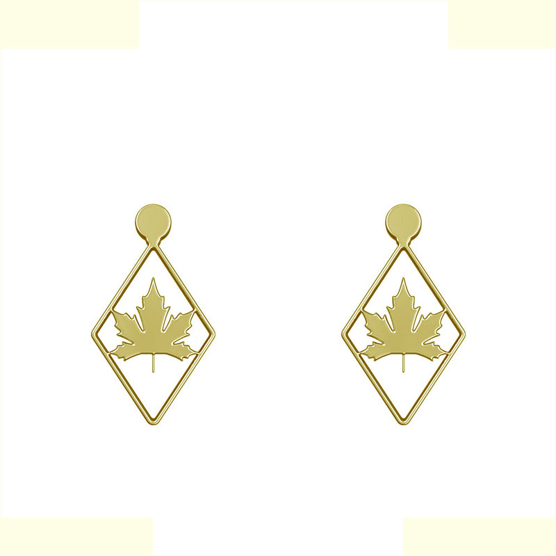 گوشواره طلا 18 عیار زنانه مدوپد مدل برگ کد GA1-11351