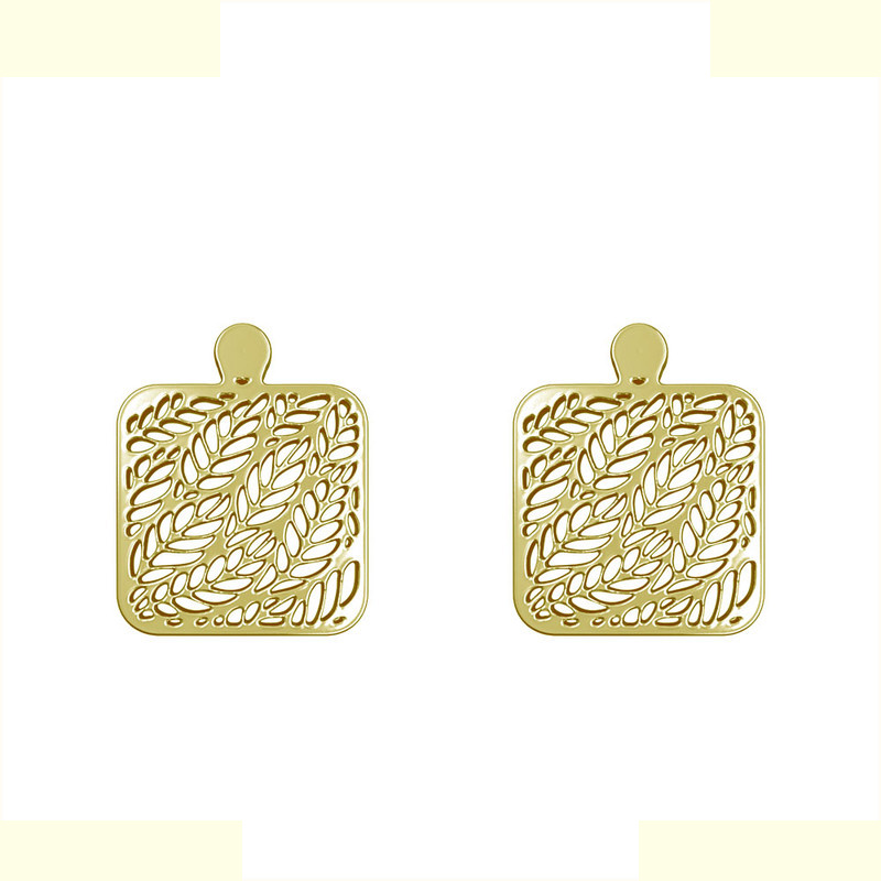 گوشواره طلا 18 عیار زنانه مدوپد مدل مربع کد GA1-11404