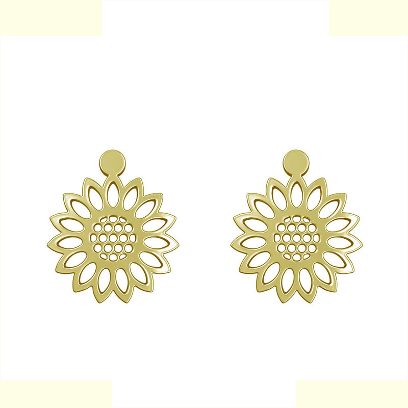 گوشواره طلا 18 عیار زنانه مدوپد مدل گل کد GA1-11459