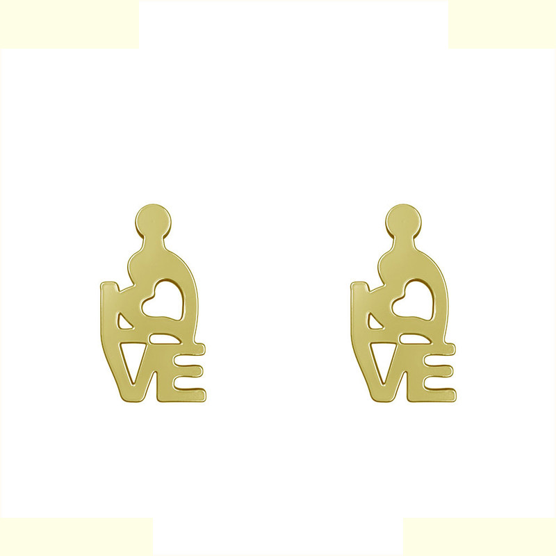گوشواره طلا 18 عیار زنانه مدوپد مدل love کد GA1-11519 گوشواره طلا 18 عیار زنانه مدوپد مدل love کد GA1-11519