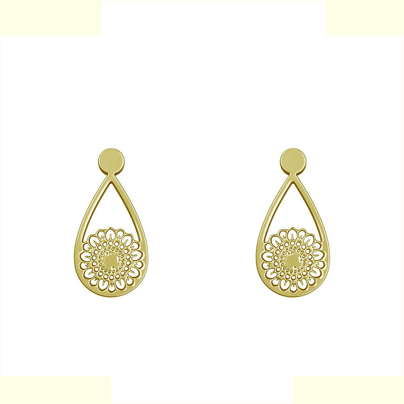 گوشواره طلا 18 عیار زنانه مدوپد مدل گل کد GA1-11521