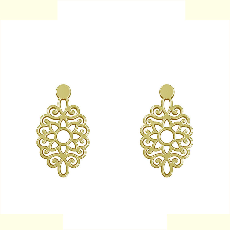 گوشواره طلا 18 عیار زنانه مدوپد مدل اسلیمی کد GA1-11525