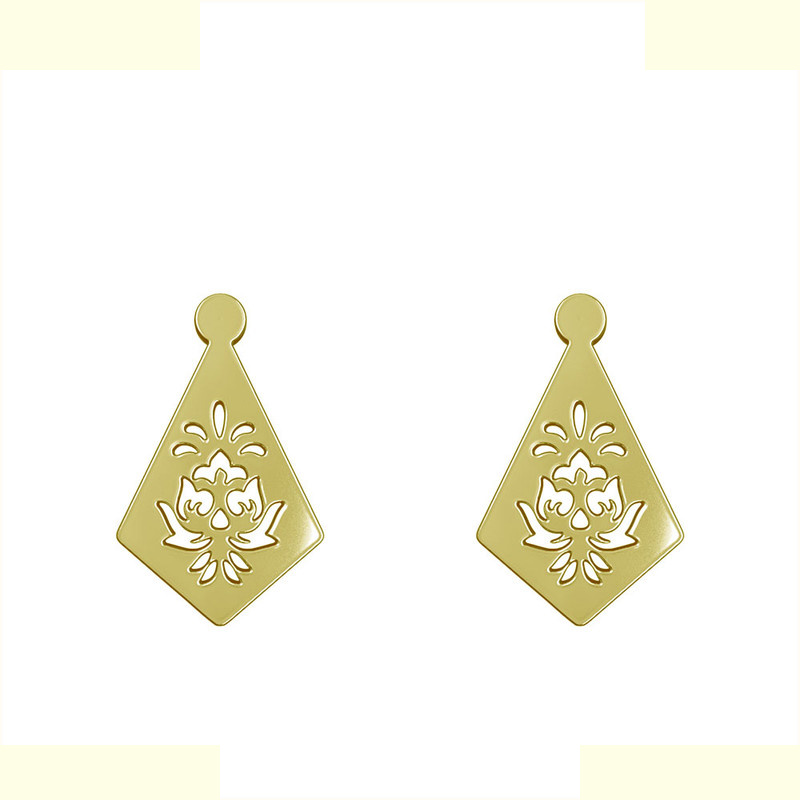 گوشواره طلا 18 عیار زنانه مدوپد مدل لوزی کد GA1-11541 گوشواره طلا 18 عیار زنانه مدوپد مدل لوزی کد GA1-11541