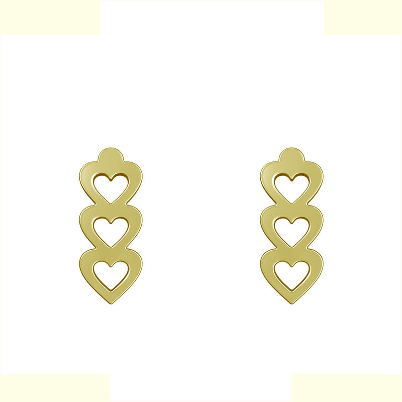 گوشواره طلا 18 عیار زنانه مدوپد مدل سه قلب کد GA1-11713 گوشواره طلا 18 عیار زنانه مدوپد مدل سه قلب کد GA1-11713