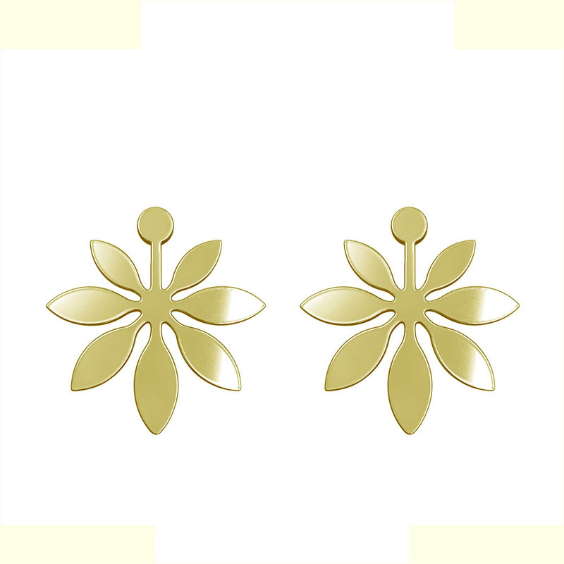 گوشواره طلا 18 عیار زنانه مدوپد مدل برگ کد GA1-11798