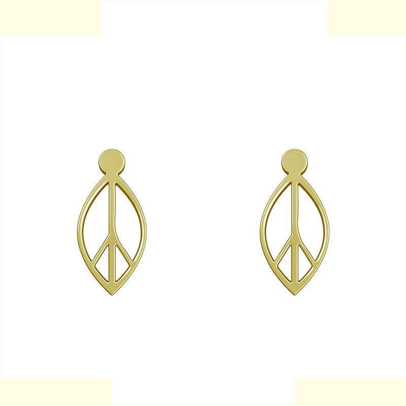 گوشواره طلا 18 عیار زنانه مدوپد مدل برگ کد GA1-11968