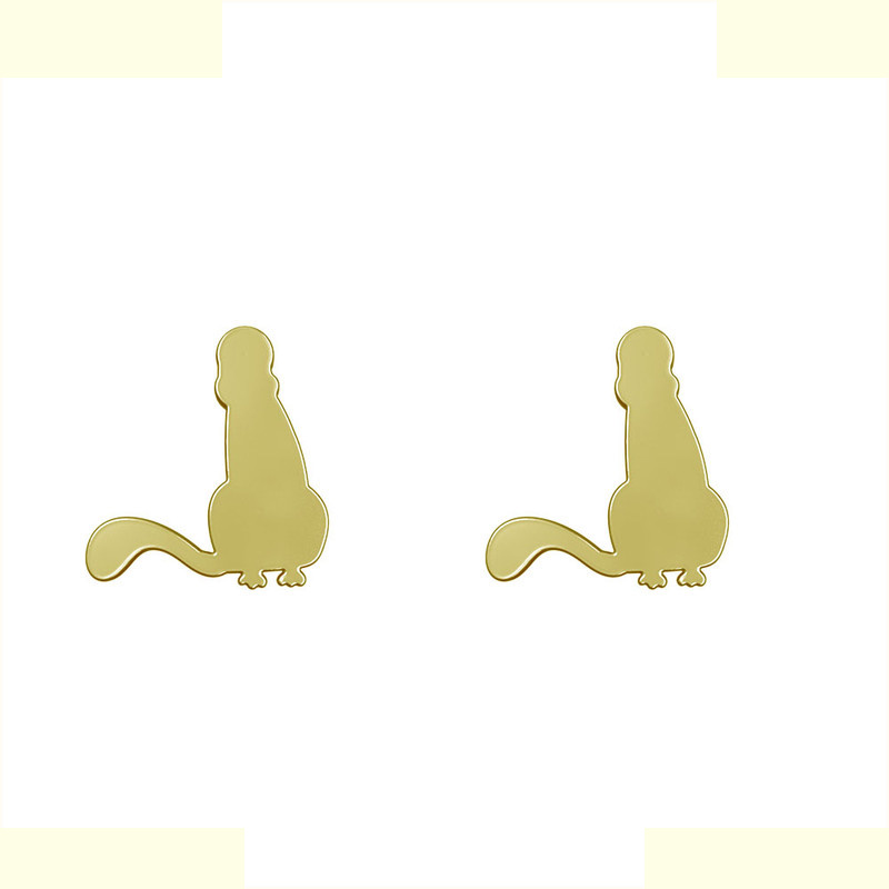 گوشواره طلا 18 عیار زنانه مدوپد مدل گربه کد GA1-11985