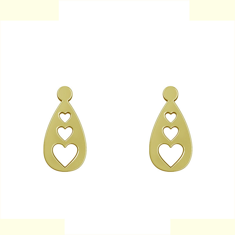 گوشواره طلا 18 عیار زنانه مدوپد مدل قلب کد GA1-12069