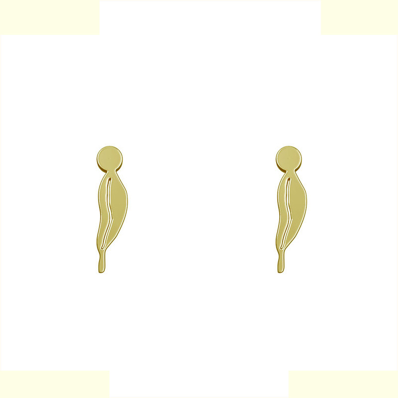 گوشواره طلا 18 عیار زنانه مدوپد مدل برگ کد GA1-12076