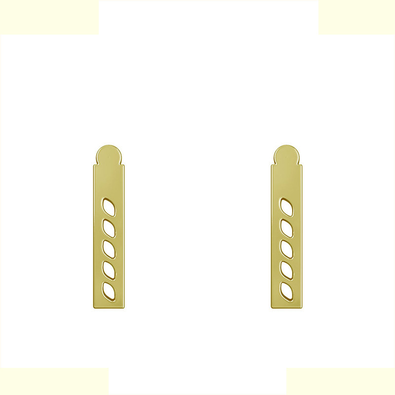 گوشواره طلا 18 عیار زنانه مدوپد مدل مستطیل کد GA1-12106