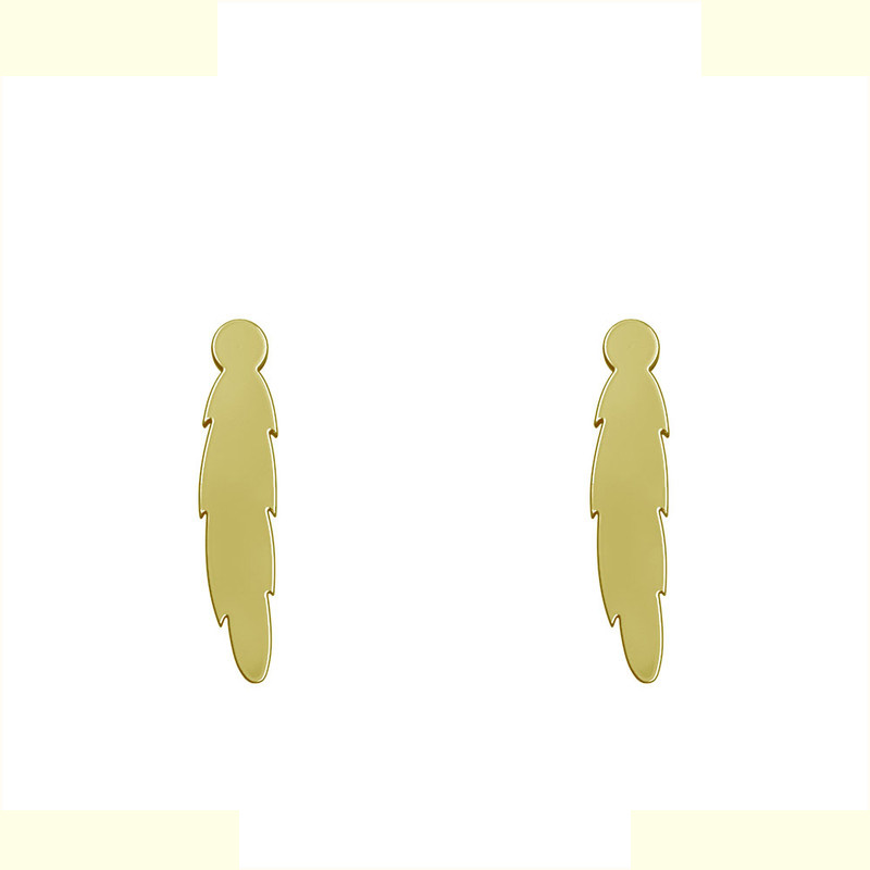 گوشواره طلا 18 عیار زنانه مدوپد مدل پر کد GA1-12125