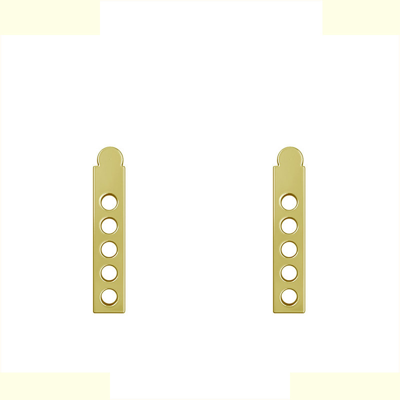 گوشواره طلا 18 عیار زنانه مدوپد مدل مستطیل و دایره کد GA1-12129