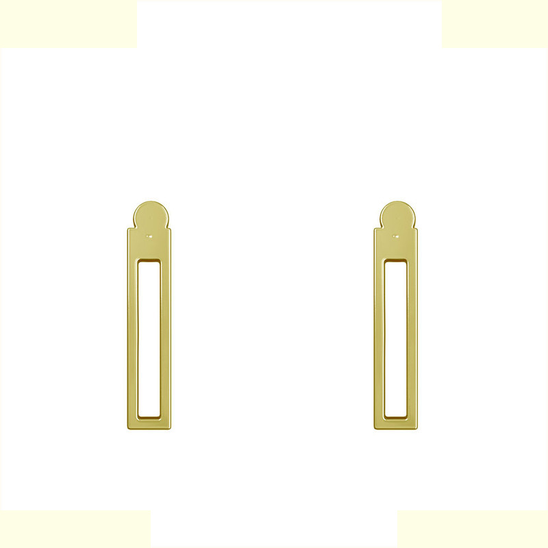 گوشواره طلا 18 عیار زنانه مدوپد مدل مستطیل کد GA1-12130