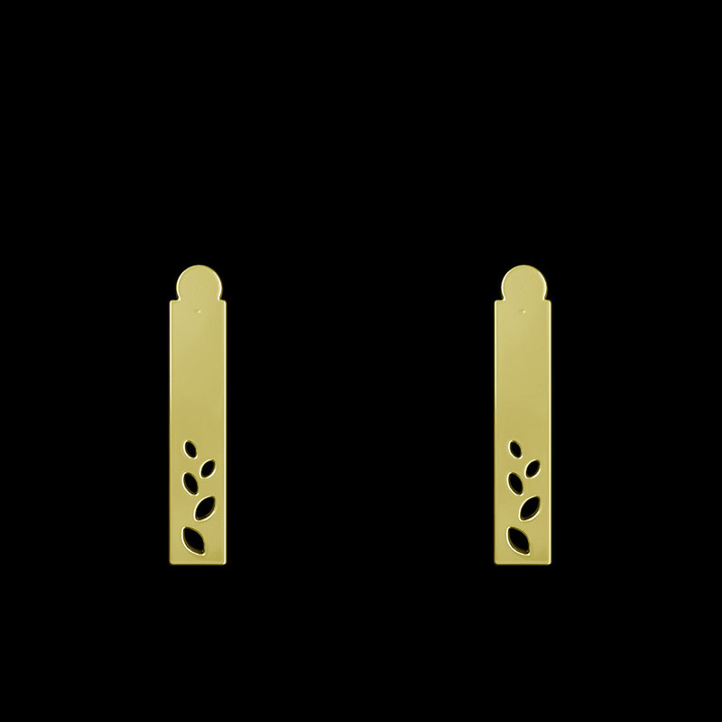 گوشواره طلا 18 عیار زنانه مدوپد مدل مستطیل کد GA1-12133