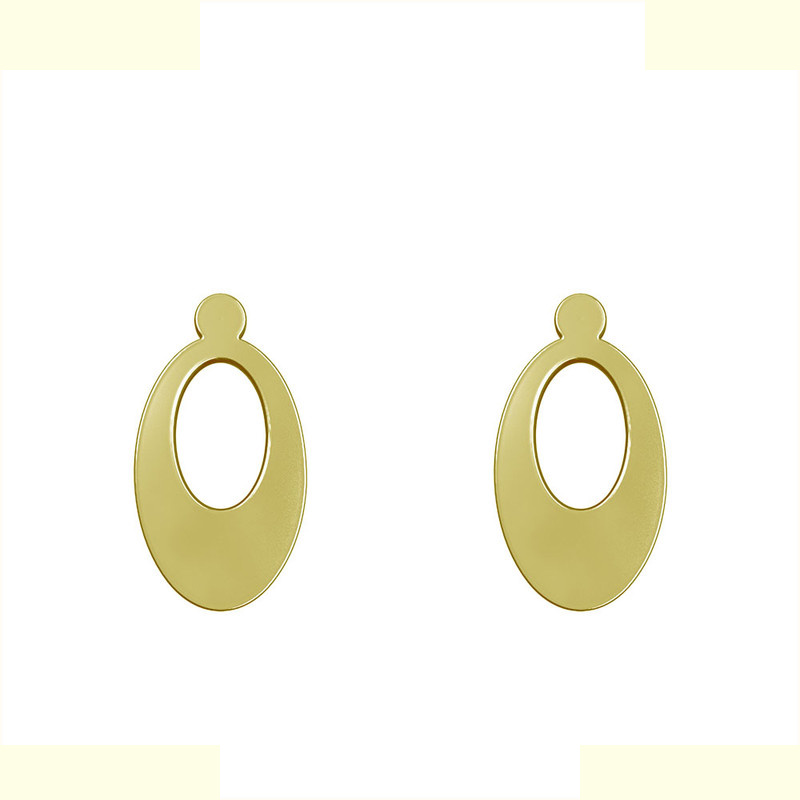 گوشواره طلا 18 عیار زنانه مدوپد مدل بیضی کد GA1-12144