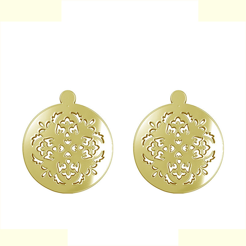 گوشواره طلا 18 عیار زنانه مدوپد مدل دایره و گل کد GA1-12188 گوشواره طلا 18 عیار زنانه مدوپد مدل دایره و گل کد GA1-12188