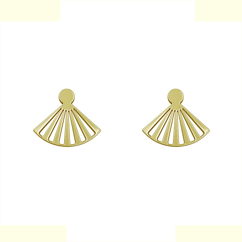 گوشواره طلا 18 عیار زنانه مدوپد مدل بادبزن کد GA1-12213