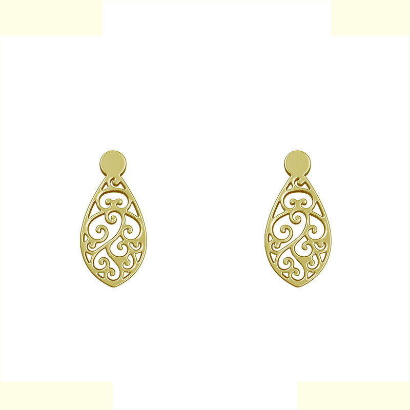 گوشواره طلا 18 عیار زنانه مدوپد مدل هندسی کد GA1-12221