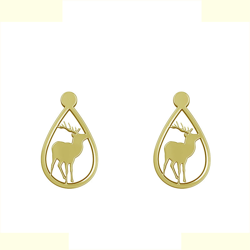 گوشواره طلا 18 عیار زنانه مدوپد مدل گوزن کد GA1-12275