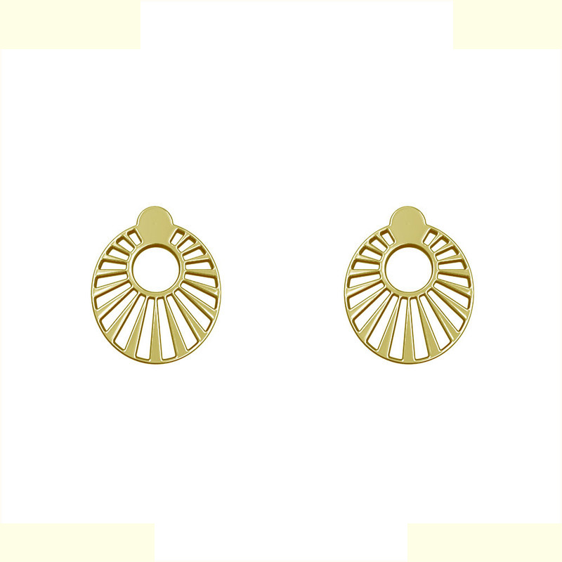 گوشواره طلا 18 عیار زنانه مدوپد مدل دایره راه راه کد GA1-12351 گوشواره طلا 18 عیار زنانه مدوپد مدل دایره راه راه کد GA1-12351