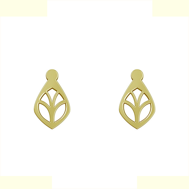 گوشواره طلا 18 عیار زنانه مدوپد مدل هندسی کد GA1-12406