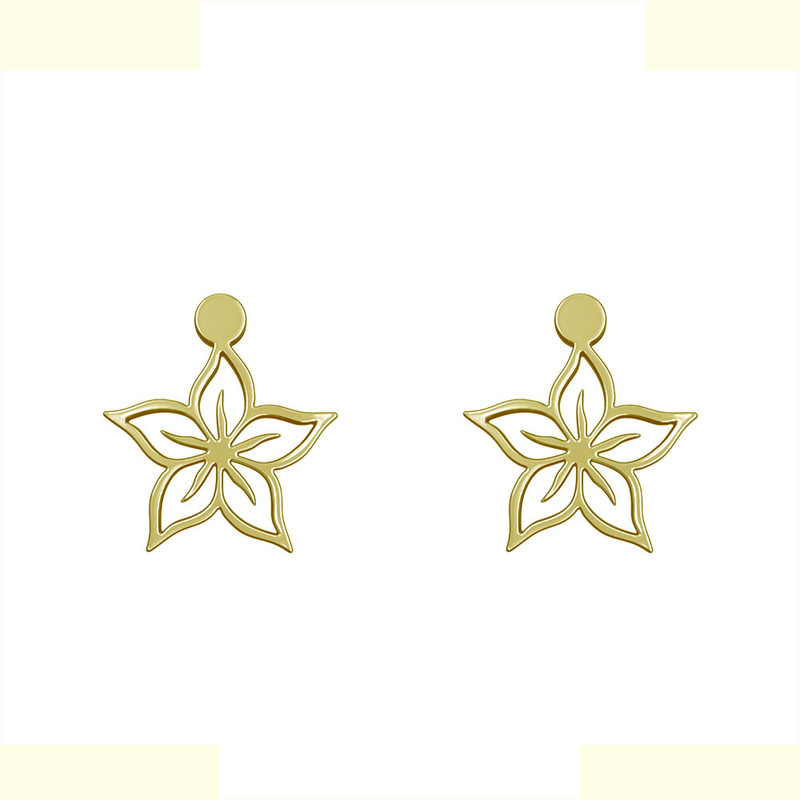 گوشواره طلا 18 عیار زنانه مدوپد مدل گل کد GA1-12418